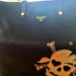 Auth PRADA Skull Tote Bag